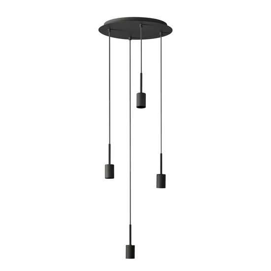 Decor Needle Pendant Plate 4xE27 Dark Grey