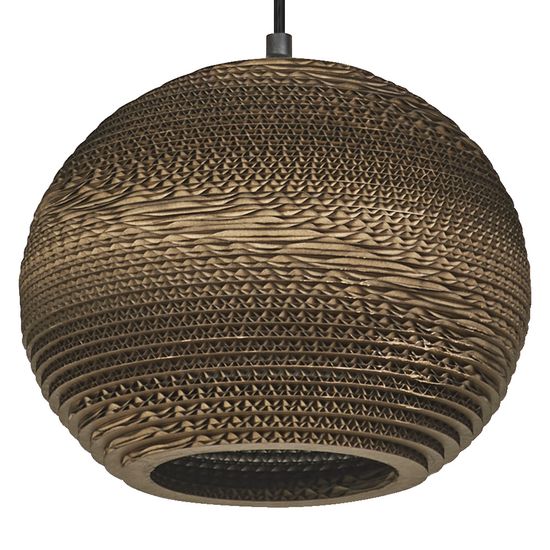 Decor Cardboard Ball Pendant E27 Brown