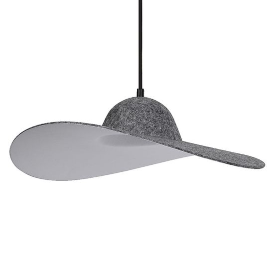 Decor Felt Hat Pendant 1XE27 Dark Grey
