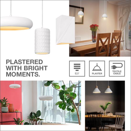 Decor Plaster Pure Pendant 300 E27 White