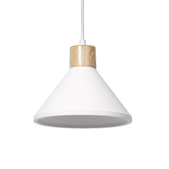Decor Plaster Wood Pendant 220 mm E27 White