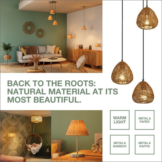 Decor Raffia Pendant 1XE27 Green