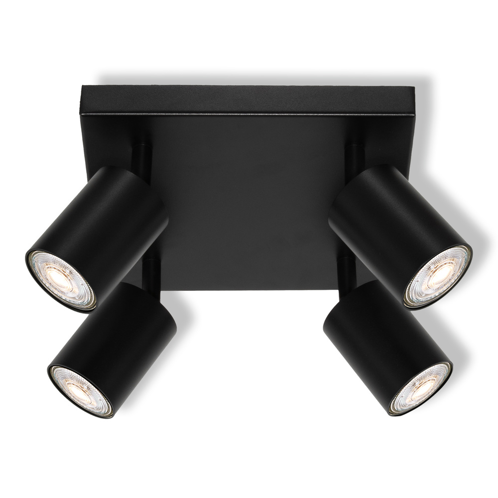 LED SPOT ELEMENTAL BLACK 4XGU10 PLATE BLACK