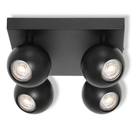LED SPOT SPHERAL BLACK 4XGU10 PLATE