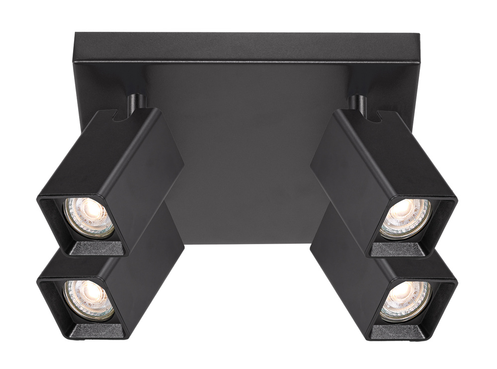 LED SPOT ANGULAR BLACK 4XGU10 PLATE