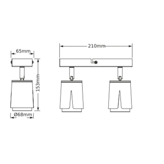 LED SPOT COLLAR BLACK 2XGU10