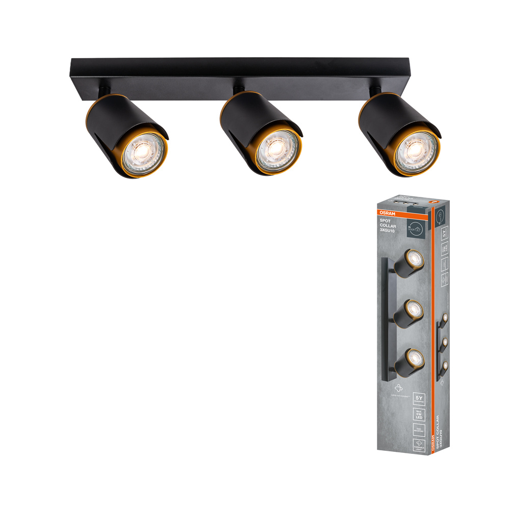 LED SPOT COLLAR BLACK 3XGU10