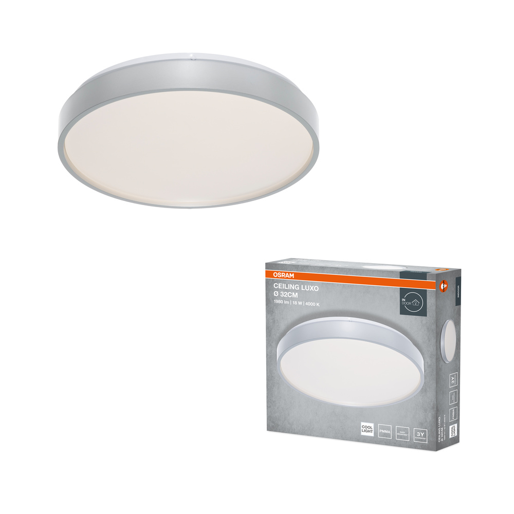 CEILING LUXO SILVER ⌀ 32 cm 18W 4000K IP20 SILVER
